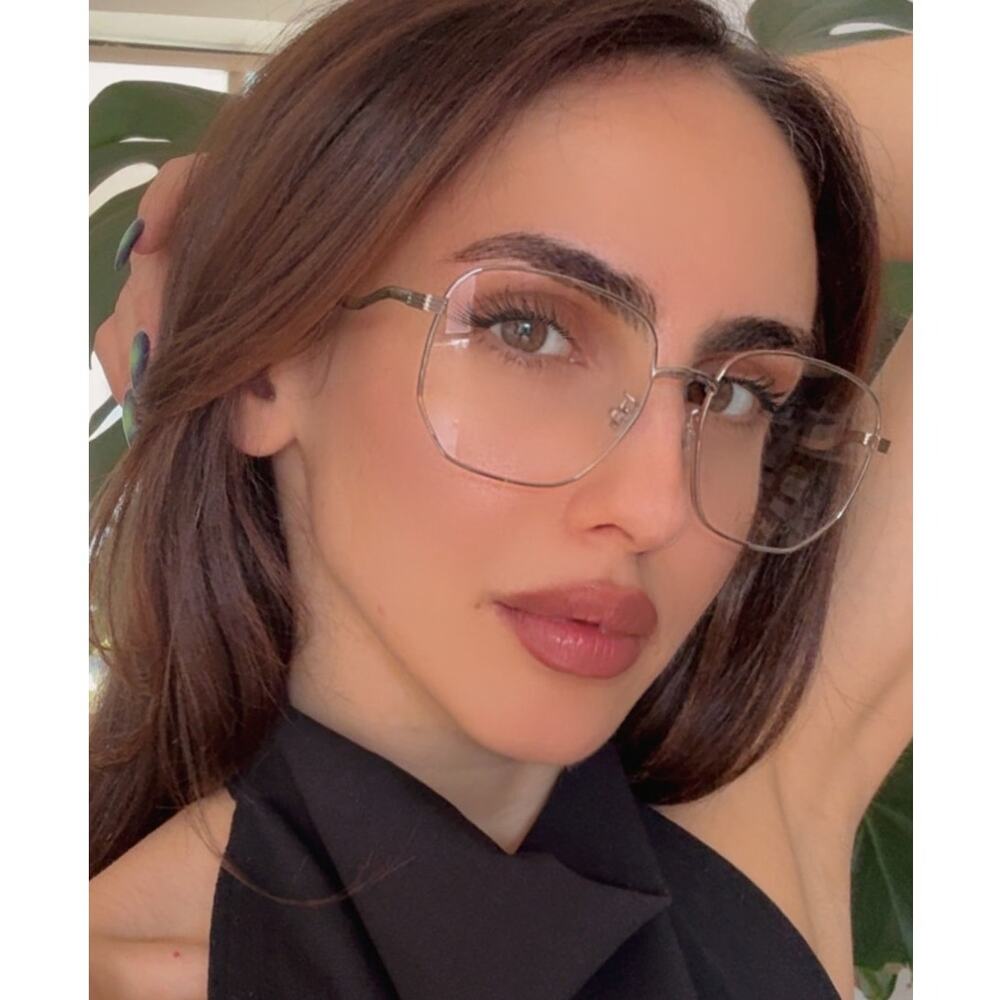 NEW Gucci GG0973O Silver Metal Oversized Square Frames